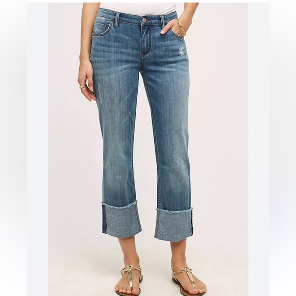 Pilcro and the Letterpress Denim - Anthropologie Pilcro hyphen cuffed crop denim jeans 28